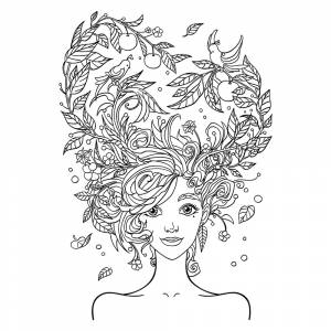Раскраска Арт-терапия Сад на голове