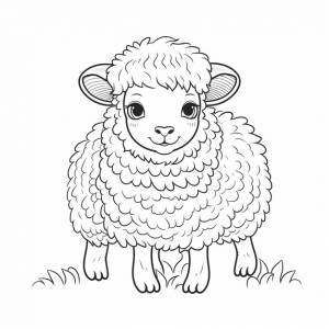 Овцы детский сад искусство милые искусства простой раскраски каваи линия искусства