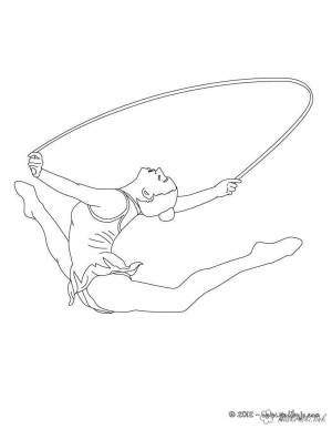 Раскраски Раскраска Гимнастка и ленточка гимнастика