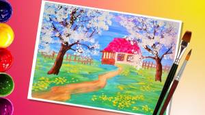 Как нарисовать цветущий сад