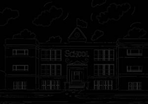 Раскраска детский сад здание