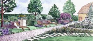 Ландшафтный дизайн прямоугольного участка