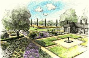 Рисунок сада ландшафт