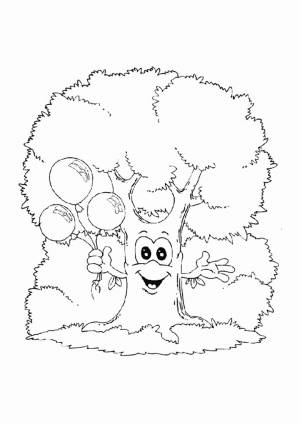 Раскраска дуб  и