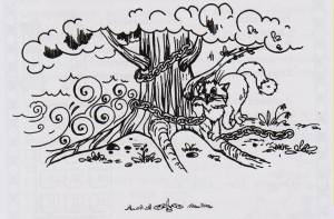 Рисунок у лукоморья дуб зеленый карандашом