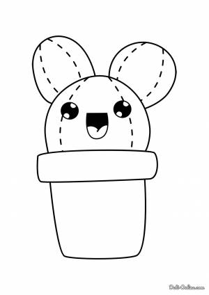 Раскраска Милый кактус