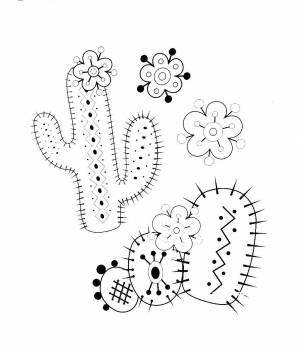 Раскраски Раскраска Кактусы цветы