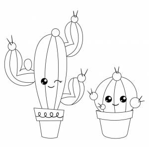 Раскраска «Кактусы» для детей