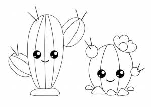 Раскраска «Кактусы» для детей