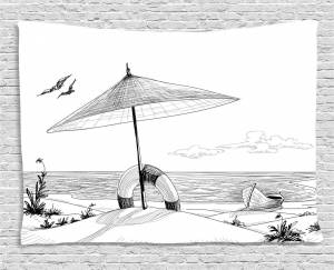 Рисунок моря карандашом