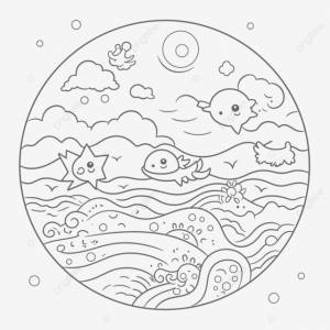 бесплатные детские раскраски для взрослых и детей на берегу океана рисунок эскиза вектор PNG , морской пляж рисунок, контур морского пляжа, эскиз морского пляжа PNG картинки и пнг рисунок для й загрузки