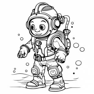 Дети ныряют в море, книжка-раскраска, океан, книга рисунков, каракули для мальчиков