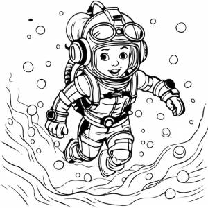 Дети ныряют в море, книжка-раскраска, океан, книга рисунков, каракули для мальчиков