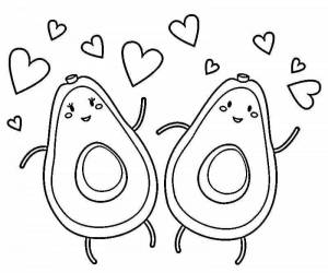 Раскраски Милое авокадо