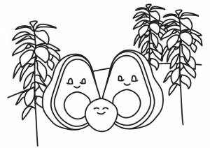 Раскраска Семья Авокадо