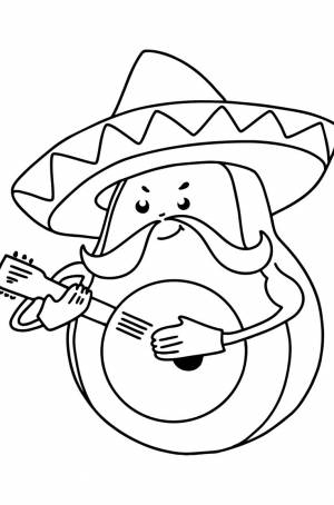 Раскраска Мультяшное Авокадо ♥ Онлайн и !