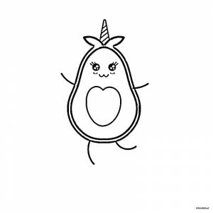Раскраска Авокадо-единорог