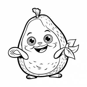 Раскраска авокадо для детей