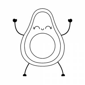 Раскраска Милое авокадо