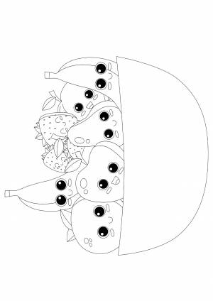 Раскраски для детей фрукты  и