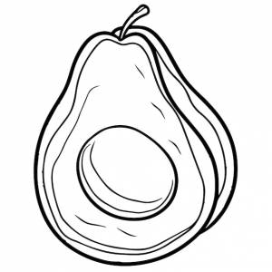 иллюстрация раскраски линий авокадо