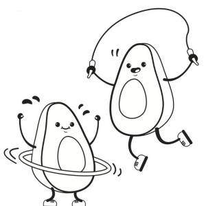 Раскраска Кавай авокадо