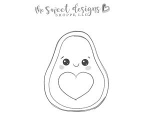 Раскраски Милое авокадо