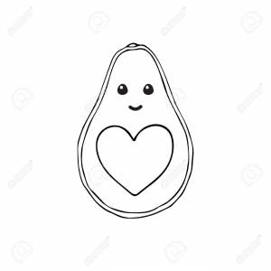 Раскраска авокадо милое