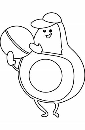 Раскраска Авокадо играет в футбол ♥ Онлайн и !