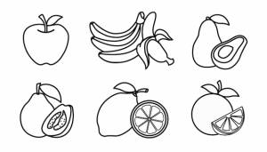 Раскраска фрукты для детей