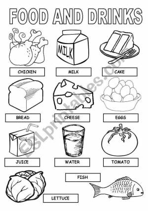 Раскраски На английском еда