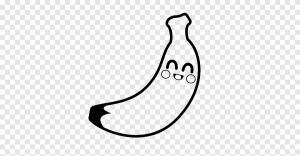 Рисунок Книжка-раскраска Банан Фрукты, банан, белый, лицо png