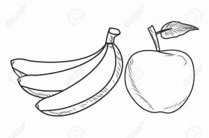 Раскраски Банан яблоко