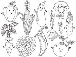 Овощи раскраска