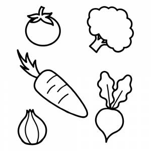 Раскраска Овощи для малышей