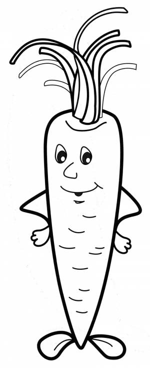 Раскраска Веселая морковка