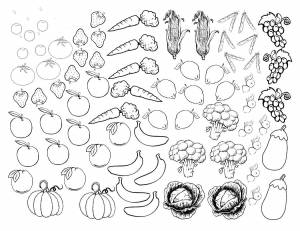 Раскраски Раскраска Овощи и фрукты Овощи Овощи
