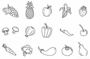 Раскраски Раскраска Овощьной микс овощи овощи