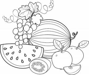 Раскраска фрукты